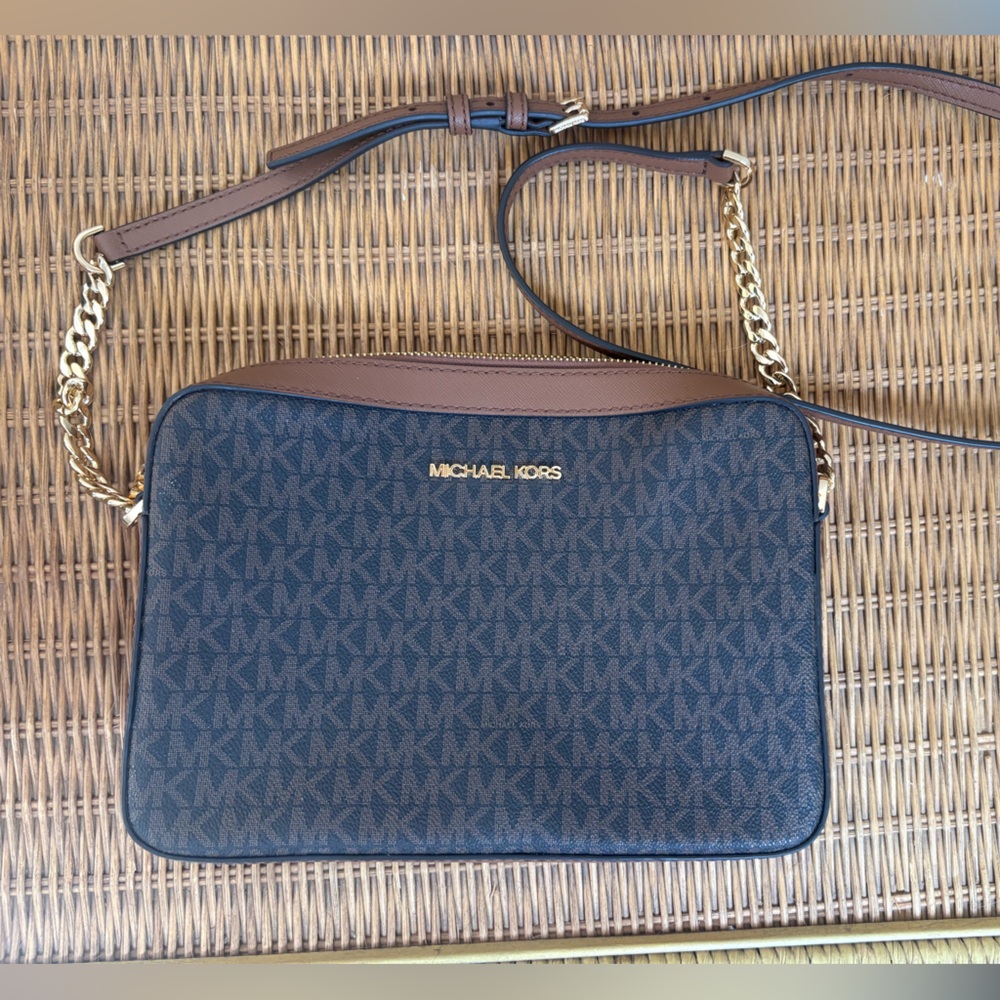 Michael Kors brown and Tan Messenger Bag